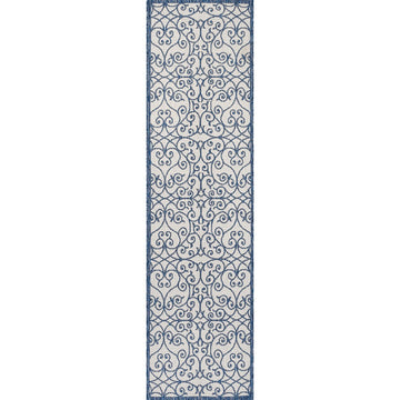 Madrid Vintage Filigree Textured Weave Indoor/outdoor Runner Rug